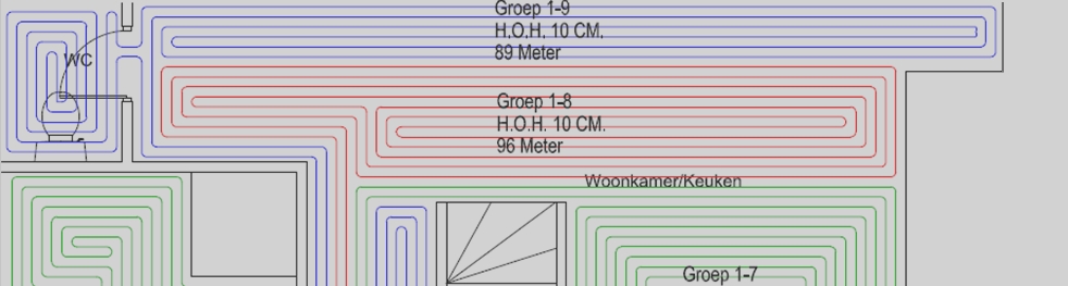 Schotel Walging dek Hoeveel groepen vloerverwarming?