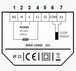 Aansluiting C16-thermostaat