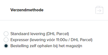 Bestelling zelf ophalen