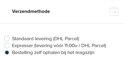Bestelling zelf ophalen