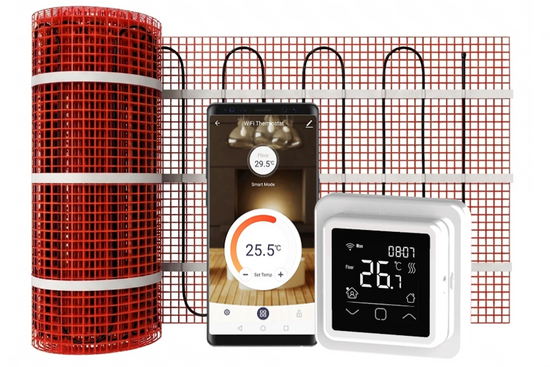 Verwarmingsmat Set Professional WiFi 10 m² / 1500 Watt Set met C16-thermostaat | Wit - afb. 1