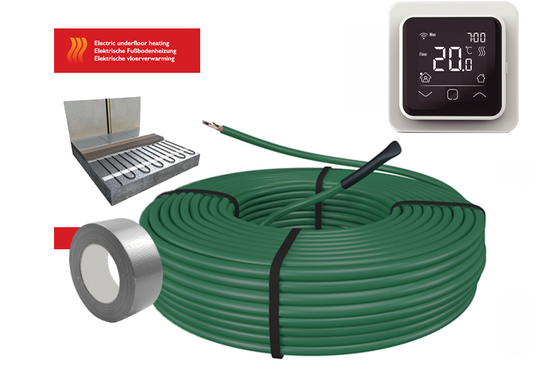 e-HEAT Cable Set 123,5 m / 2100 Watt Set met C16-thermostaat | Wit - afb. 2