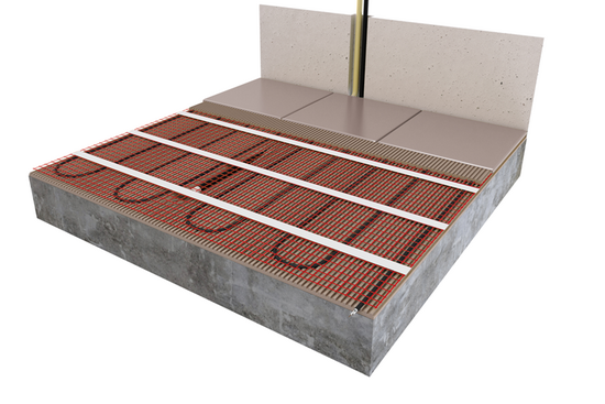 Verwarmingsmat Set 1m² / 150 Watt Set met C16-thermostaat | Wit (inbouw) - afb. 4