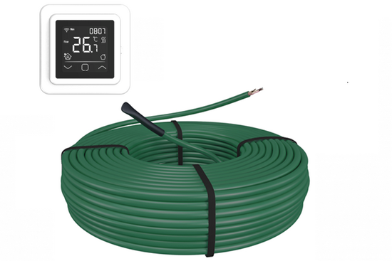 e-HEAT Cable Set 41,2 m / 700 Watt Set met C16-thermostaat | Wit - afb. 1