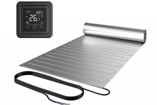 ALU-Mat Set 12m² / 1680 Watt Set met C16-thermostaat | Zwart (inbouw) - afb. 1