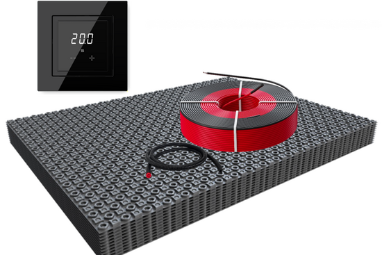 DECO-ontkoppelingsmat Basic WiFi Set 1,5m² / 225 Watt Set met ET44-thermostaat | Zwart (inbouw) - afb. 1