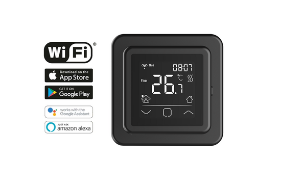 Digitale WiFi Klokthermostaat C16-thermostaat (inbouw) | RAL 9011 Zwart - afb. 2