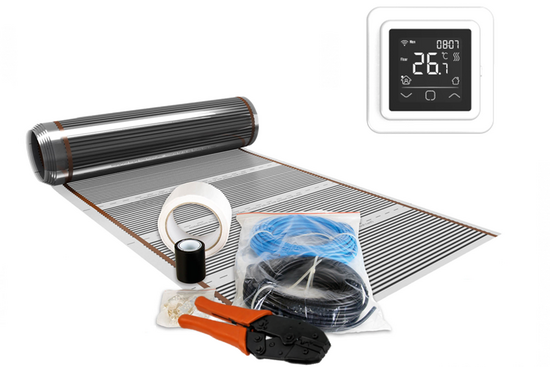 Infrarood Folie Set 25 m² / 3000 Watt Set met C16-thermostaat | Wit - afb. 1
