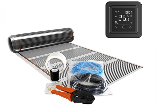 Infrarood Folie Set 5 m² / 600 Watt Set met C16-thermostaat | Wit - afb. 1
