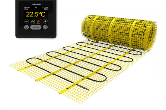 MAGNUM Elektrische Mat Set 1 m² 1 m² / 150 Watt Set met MRC-thermostaat | Zwart - afb. 1
