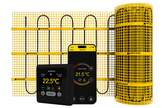 MAGNUM Elektrische Mat Set 7 m² 7 m² / 1050 Watt Set met MRC-thermostaat | Zwart - afb. 1