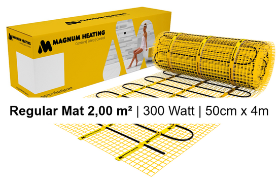 MAGNUM Mat Set met Thermostaat in Zwart Mat 2,00 m² | 300 Watt - afb. 2