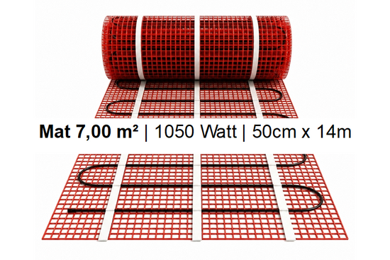 e-HEAT Mat Set met zwarte ET44-thermostaat 7,00 m² / 1050 Watt - afb. 2