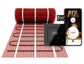 e-HEAT Mat Set met zwarte ET44-controller 1,00 m² / 150 Watt