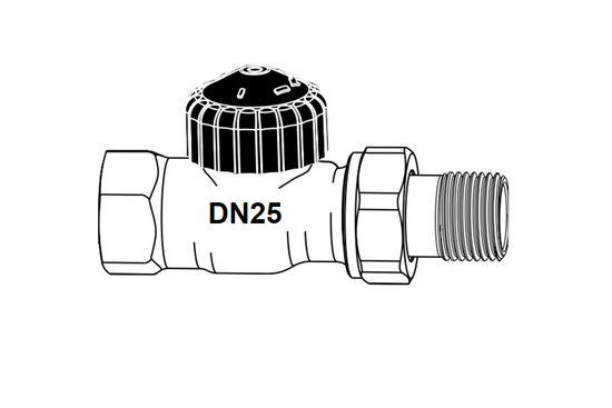 Thermostatische Afsluiter Afsluiter, aansluitmaat:   1" bu x 1" bin  - afb. 2