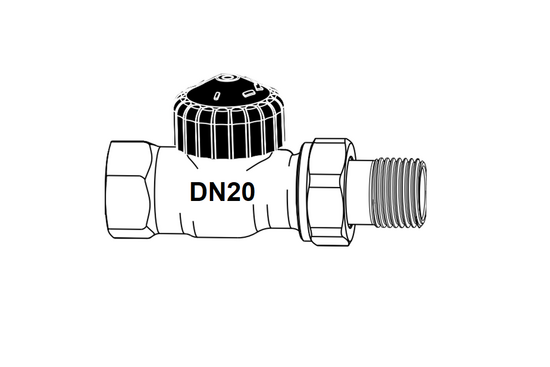 Thermostatische Afsluiter Afsluiter, aansluitmaat: 3/4" bu x 3/4" bin - afb. 2