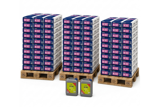 UZIN NC 567 Dunbed mortel-pakket Dekvloermortel, incl. primer | 100 m² - afb. 1