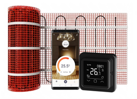 Verwarmingsmat Set Professional WiFi 7 m² / 1050 Watt Set met C16-thermostaat | Zwart (inbouw)