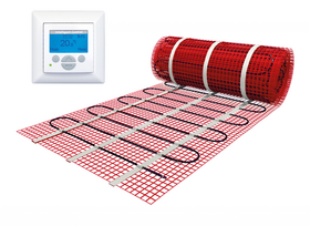 Vloerverwarmingsmat Set Comfort 1,5 m² / 225 Watt Set met MIC-klokthermostaat | Wit