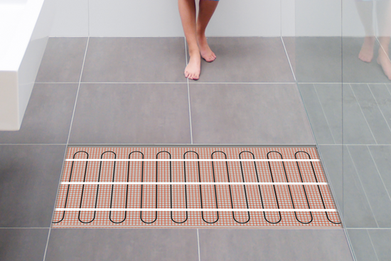 Vloerverwarmingsmat Set  2 m² / 300 Watt Set met MIC-klokthermostaat | Wit - afb. 2